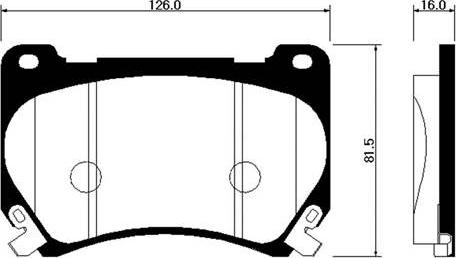 HSB Gold HP0034 - Тормозные колодки, дисковые, комплект avtokuzovplus.com.ua