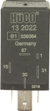 HÜCO 132022 - Реле, паливний насос autocars.com.ua