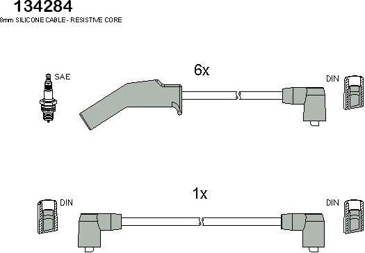 HÜCO 134284 - Комплект проводів запалювання autocars.com.ua