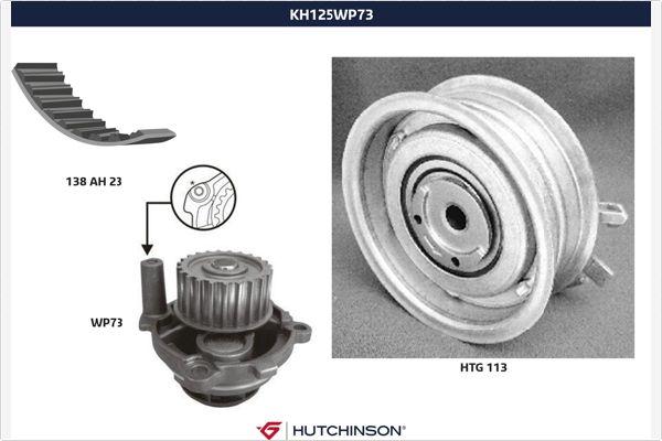 Hutchinson KH 125WP73 - Водяний насос + комплект зубчатого ременя autocars.com.ua