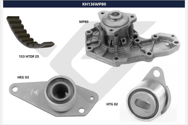 Hutchinson KH 136WP80 - Водяной насос + комплект зубчатого ремня avtokuzovplus.com.ua