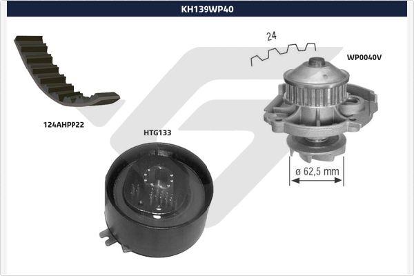 Hutchinson KH 139WP40 - Водяной насос + комплект зубчатого ремня autodnr.net