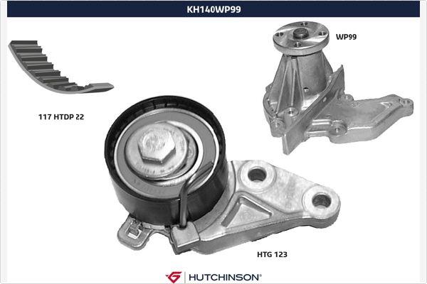 Hutchinson KH 140WP99 - Водяний насос + комплект зубчатого ременя autocars.com.ua