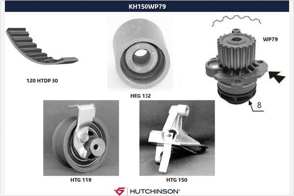Hutchinson KH 150WP79 - Водяной насос + комплект зубчатого ремня avtokuzovplus.com.ua