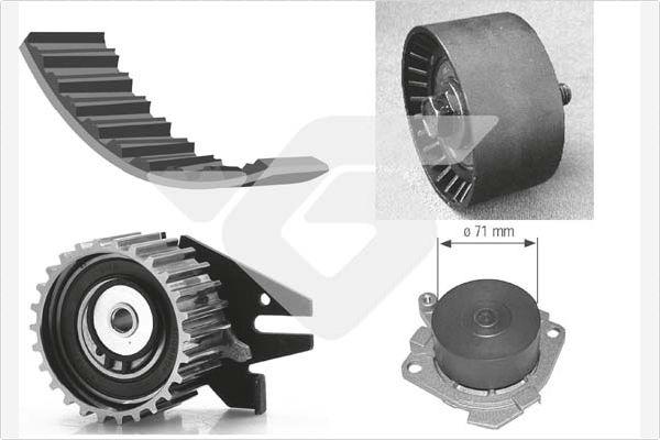 Hutchinson KH 184WP25 - Водяной насос + комплект зубчатого ремня avtokuzovplus.com.ua