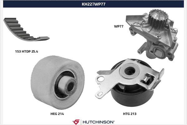 Hutchinson KH 227WP77 - Водяний насос + комплект зубчатого ременя autocars.com.ua