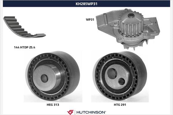 Hutchinson KH 285WP31 - Водяной насос + комплект зубчатого ремня avtokuzovplus.com.ua