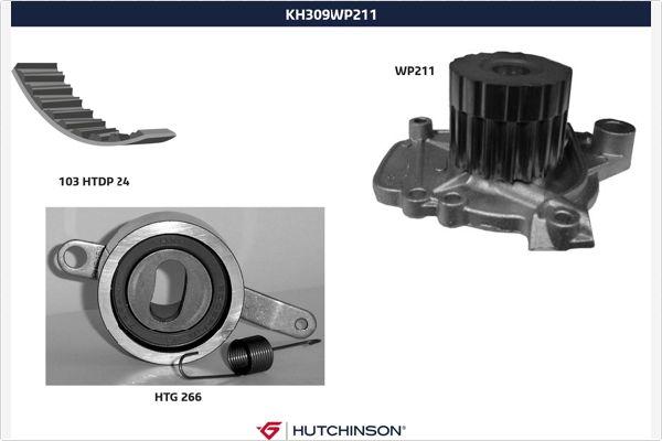 Hutchinson KH 309WP211 - Водяний насос + комплект зубчатого ременя autocars.com.ua