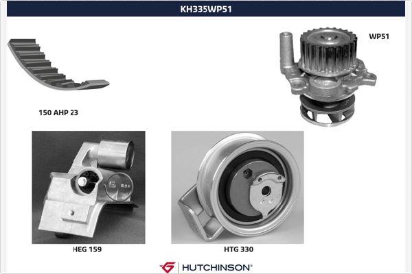 Hutchinson KH 335WP51 - Водяний насос + комплект зубчатого ременя autocars.com.ua