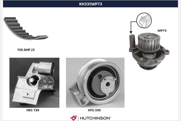 Hutchinson KH 335WP73 - Водяний насос + комплект зубчатого ременя autocars.com.ua