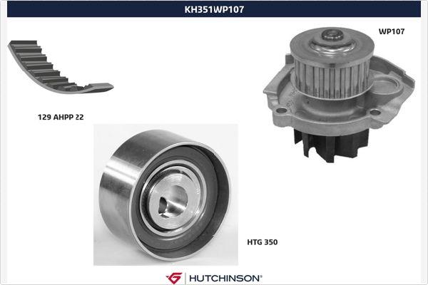 Hutchinson KH 351WP107 - Водяний насос + комплект зубчатого ременя autocars.com.ua