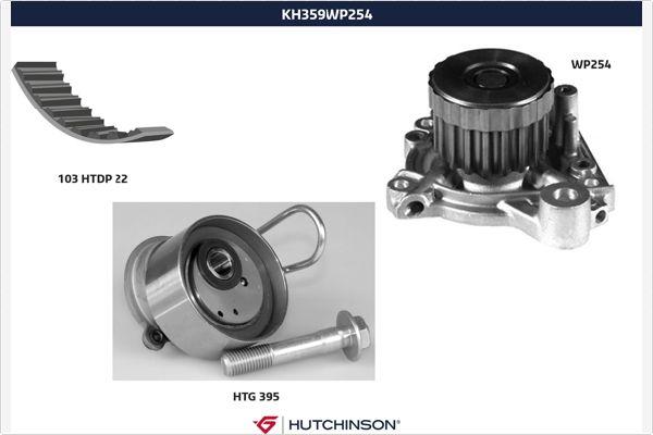 Hutchinson KH 359WP254 - Водяний насос + комплект зубчатого ременя autocars.com.ua