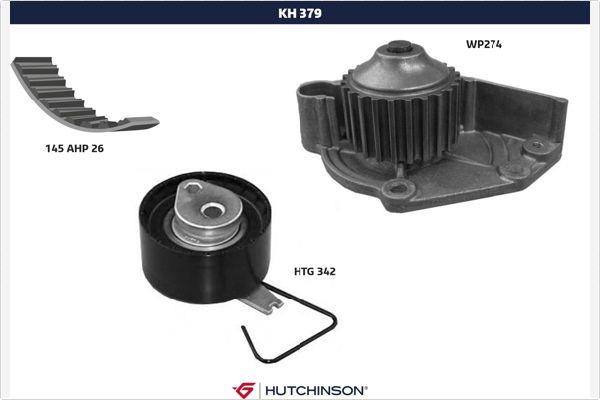 Hutchinson KH 379WP274 - Водяний насос + комплект зубчатого ременя autocars.com.ua