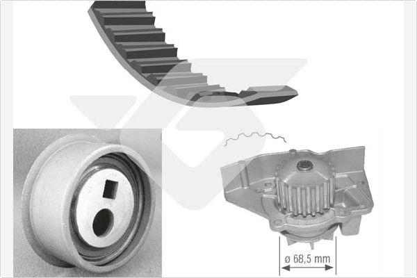 Hutchinson KH 45WP12 - Водяний насос + комплект зубчатого ременя autocars.com.ua