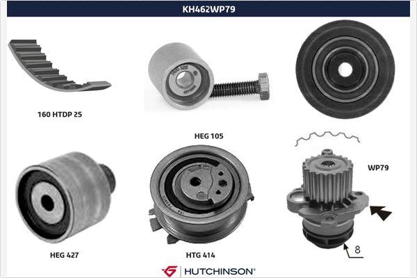 Hutchinson KH 462WP79 - Водяной насос + комплект зубчатого ремня avtokuzovplus.com.ua