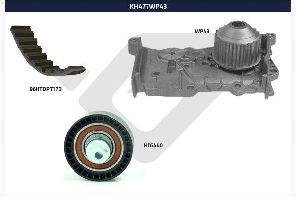 Hutchinson KH 477WP43 - Водяной насос + комплект зубчатого ремня avtokuzovplus.com.ua