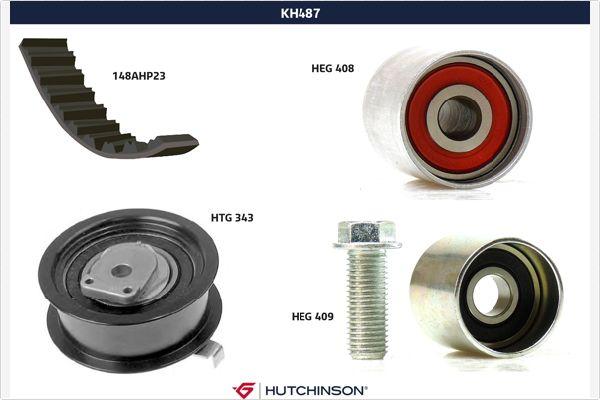 Hutchinson KH 487 - Комплект ременя ГРМ autocars.com.ua