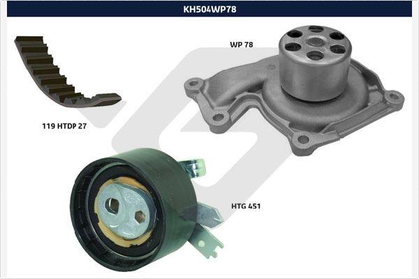 Hutchinson KH 504WP78 - Водяний насос + комплект зубчатого ременя autocars.com.ua