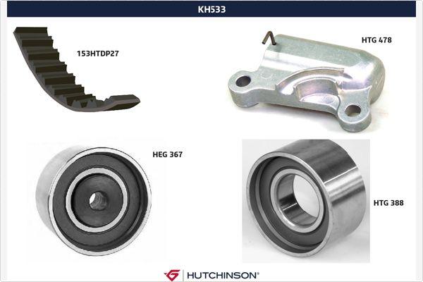 Hutchinson KH 533 - Комплект ременя ГРМ autocars.com.ua