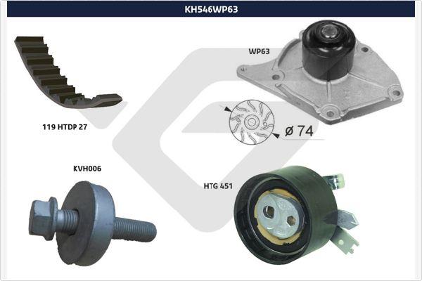 Hutchinson KH 546WP63 - Водяной насос + комплект зубчатого ремня avtokuzovplus.com.ua