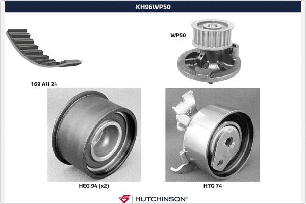 Hutchinson KH 96WP50 - Водяний насос + комплект зубчатого ременя autocars.com.ua