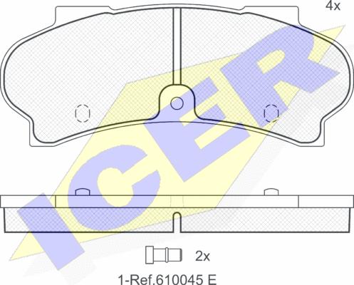 Icer 140187 - Гальмівні колодки, дискові гальма autocars.com.ua