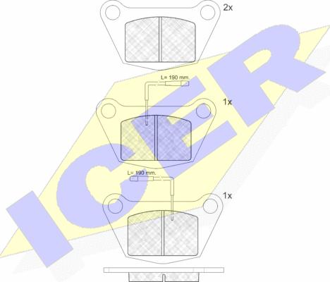 Icer 140361 - Гальмівні колодки, дискові гальма autocars.com.ua