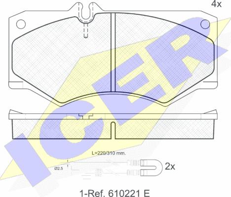 Icer 140405-113 - Гальмівні колодки, дискові гальма autocars.com.ua