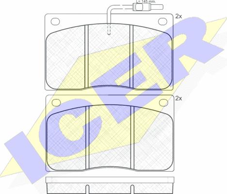 Icer 140544 - Гальмівні колодки, дискові гальма autocars.com.ua