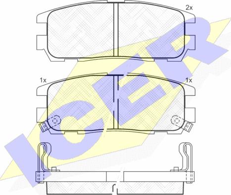 Icer 140991 - Комплект гальмівних колодок дискових autocars.com.ua