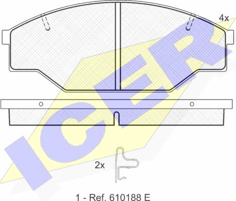 Icer 141009 - Гальмівні колодки, дискові гальма autocars.com.ua