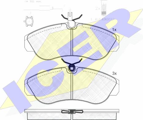 Icer 141054-203 - Гальмівні колодки, дискові гальма autocars.com.ua