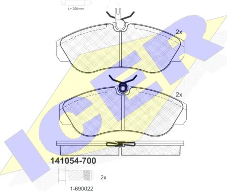 Icer 141054-700 - Тормозные колодки, дисковые, комплект avtokuzovplus.com.ua