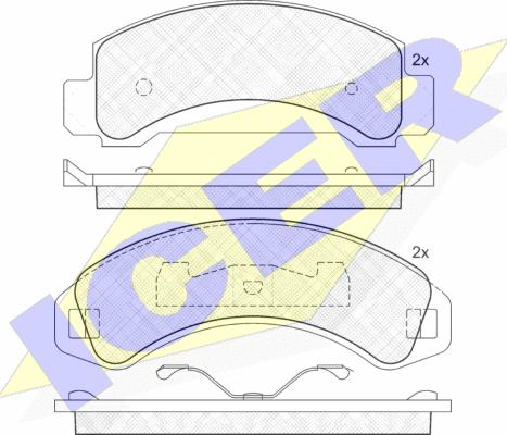 Icer 141055 - Тормозные колодки, дисковые, комплект avtokuzovplus.com.ua