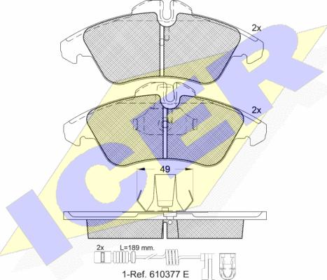 Icer 141104-203 - Тормозные колодки, дисковые, комплект autodnr.net