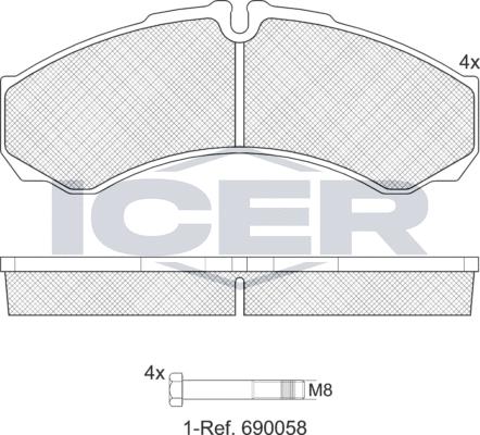 Icer 141208LM - Тормозные колодки, дисковые, комплект autodnr.net