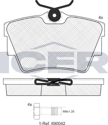 Icer 141351LM - Гальмівні колодки, дискові гальма autocars.com.ua