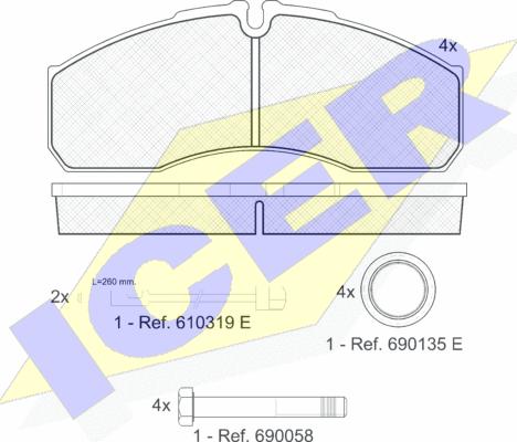 Icer 141499 - Тормозные колодки, дисковые, комплект autodnr.net