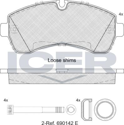 Icer 141785LM - Гальмівні колодки, дискові гальма autocars.com.ua