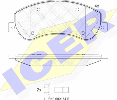 Icer 141793-204 - Гальмівні колодки, дискові гальма autocars.com.ua