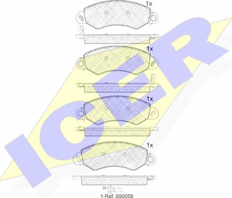 Icer 141971 - Гальмівні колодки, дискові гальма autocars.com.ua