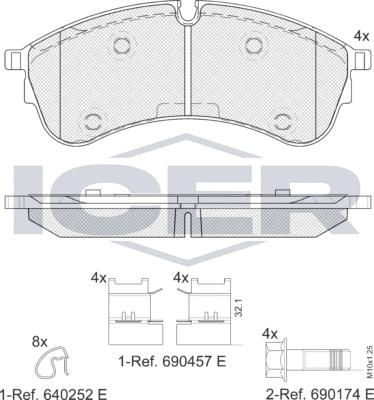 Icer 142283LM - Гальмівні колодки, дискові гальма autocars.com.ua