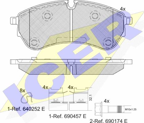 Icer 142284 - Тормозные колодки, дисковые, комплект avtokuzovplus.com.ua