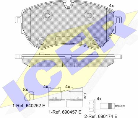 Icer 142319 - Гальмівні колодки, дискові гальма autocars.com.ua