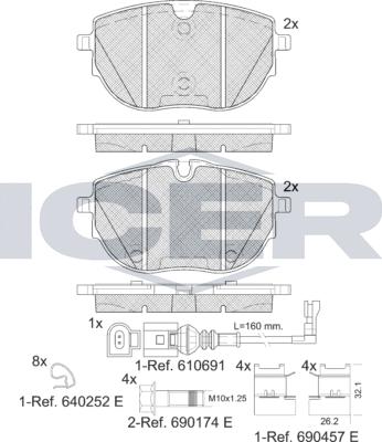 Icer 142399 - Гальмівні колодки, дискові гальма autocars.com.ua