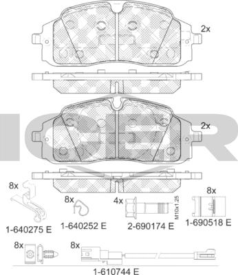 Icer 142511 - Гальмівні колодки, дискові гальма autocars.com.ua