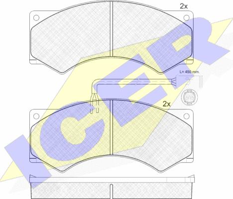 Icer 150739 - Гальмівні колодки, дискові гальма autocars.com.ua