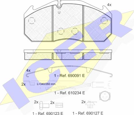 Icer 151040-112 - Тормозные колодки, дисковые, комплект autodnr.net