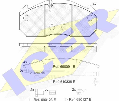 Icer 151040-127 - Тормозные колодки, дисковые, комплект avtokuzovplus.com.ua