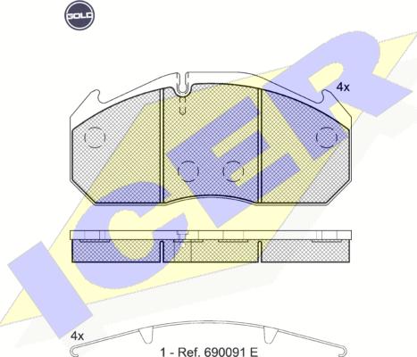 Icer 151040 G - Тормозные колодки, дисковые, комплект autodnr.net